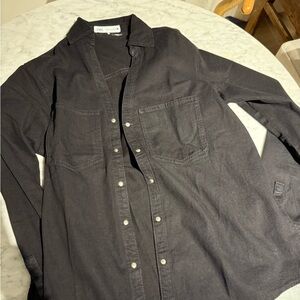 Zara black light denim button down
